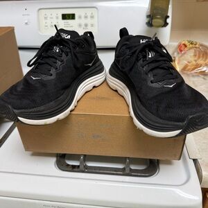 Hoka Black and White Athletic Shoes